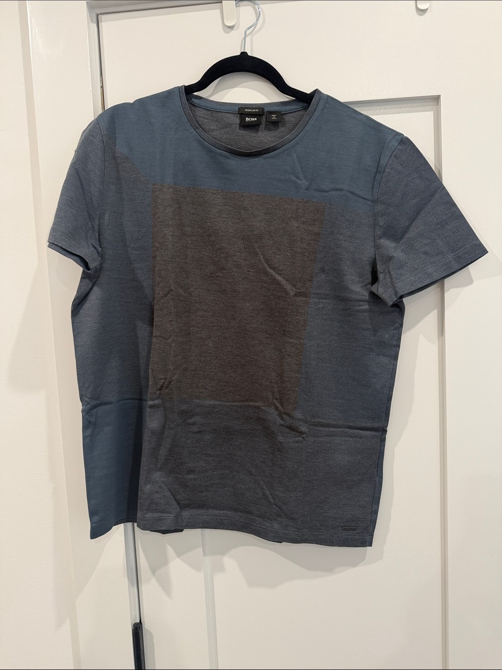 Boss Two-Tone Blue and Charcoal Short-Sleeve Crewneck Tee